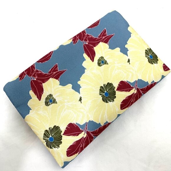 Rachel Pally Leather Trimmed Fold Over Clutch - Cream Multicolor Floral Print - Picture 5 of 13